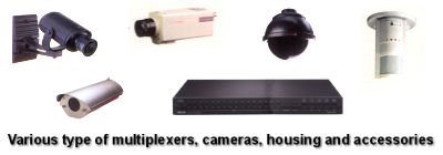 Various type of multiplexers, cameras, housing & accessories